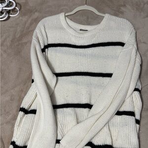 Falls Creek Cream and Black Striped Sweater